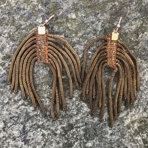 Sarafiné 1920's Bronze Eyelash Fringe Earrings